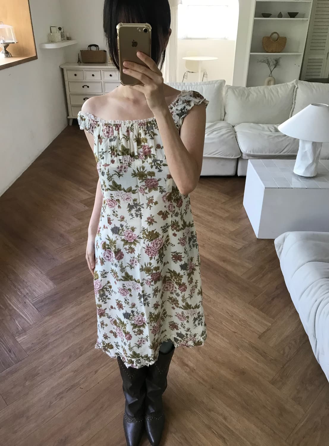 vintage flower pattern one-piece 상품이미지1