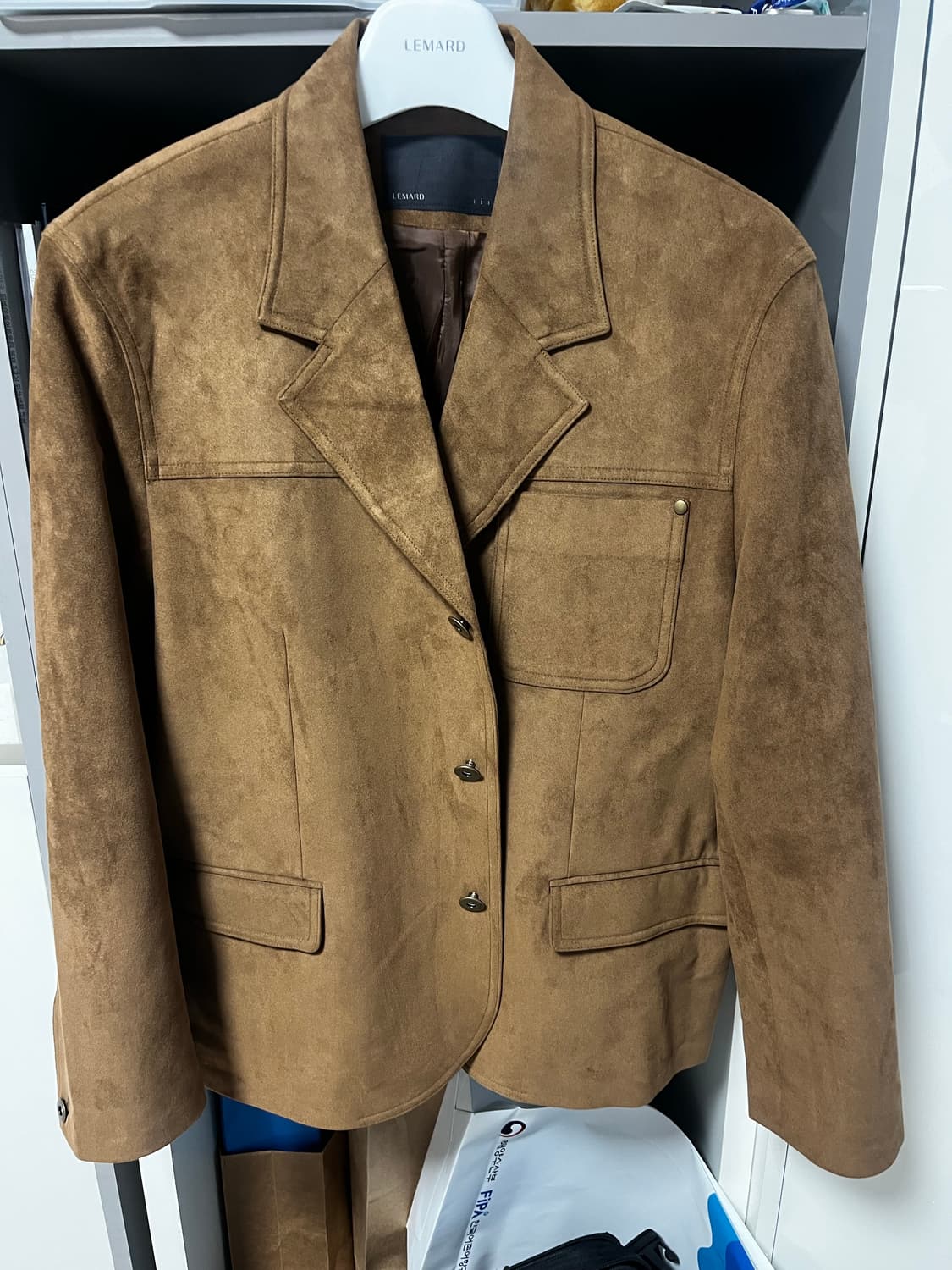 르마드 테일러 스웨이드 자켓 (브라운 M,2size) 상품이미지2