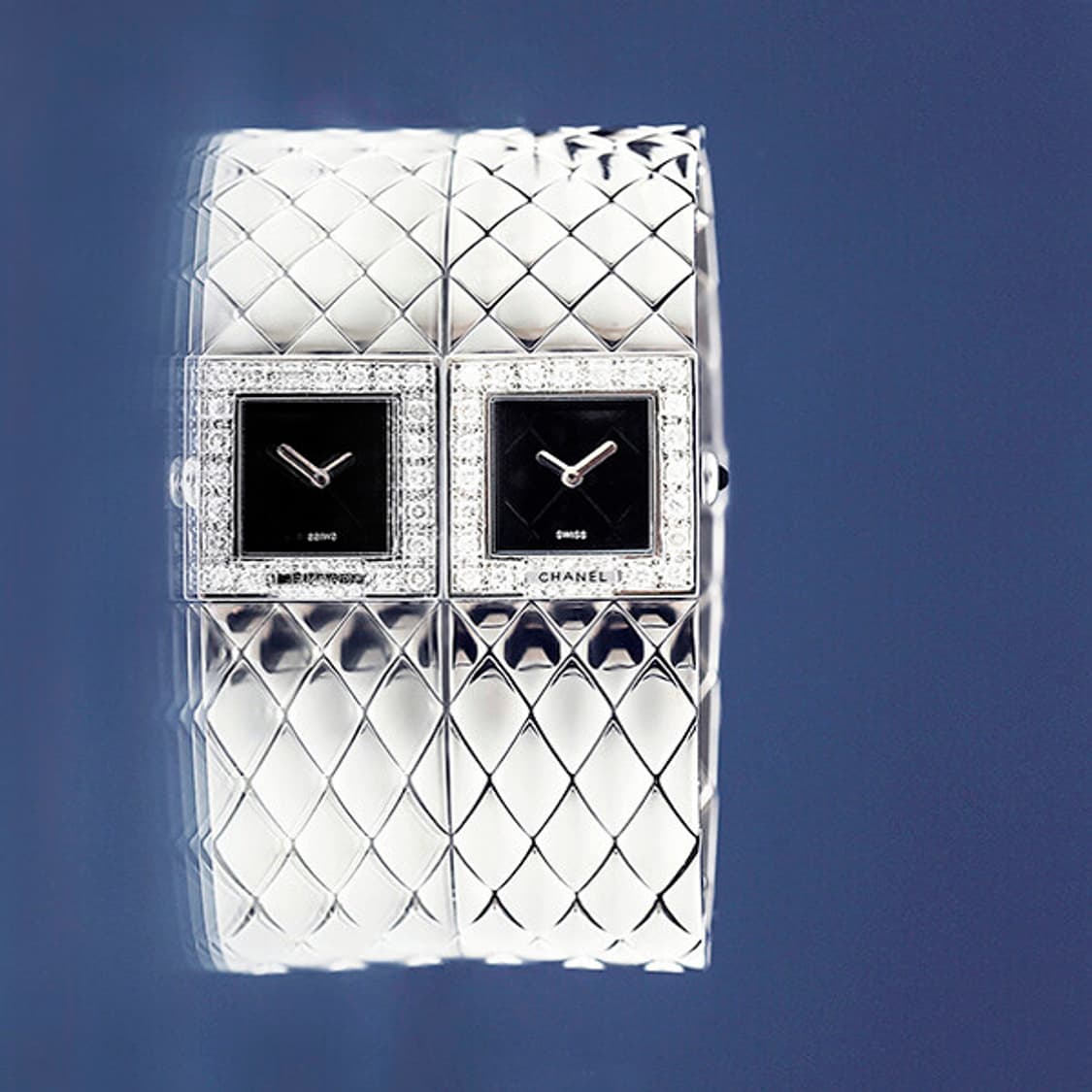 샤넬 블랙 퀼팅 다이얼 최고급 빅다이아 여성 스틸 시계 상품이미지7