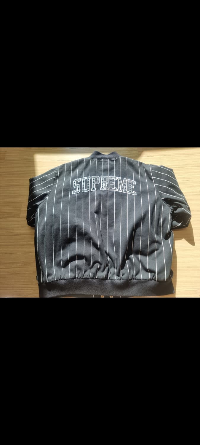 슈프림 19S/S 최고 핀스트라이프 바시티 자켓 xl 블랙 상품이미지2