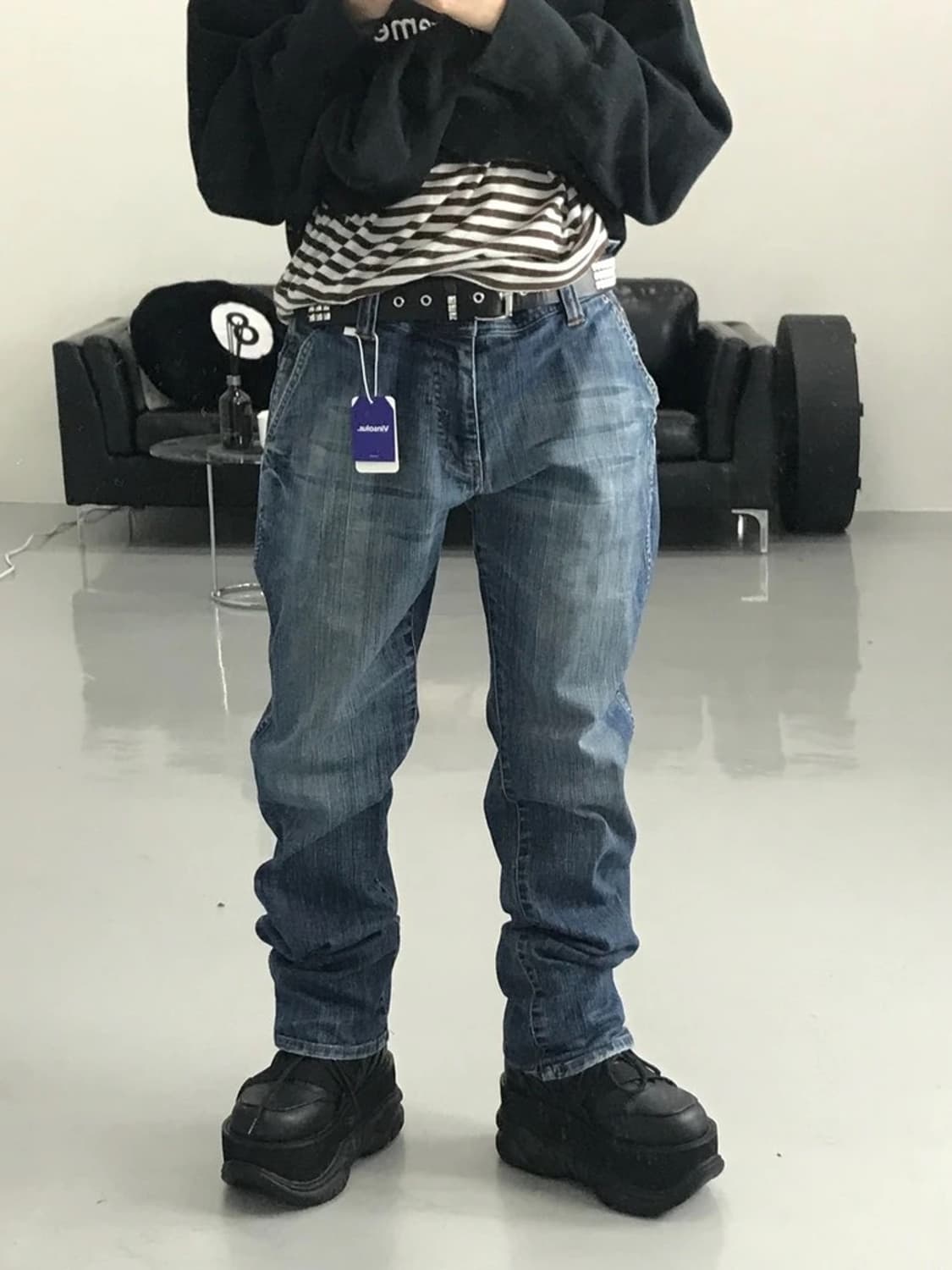 글로벌 워크 디테일 데님팬츠 상품이미지1