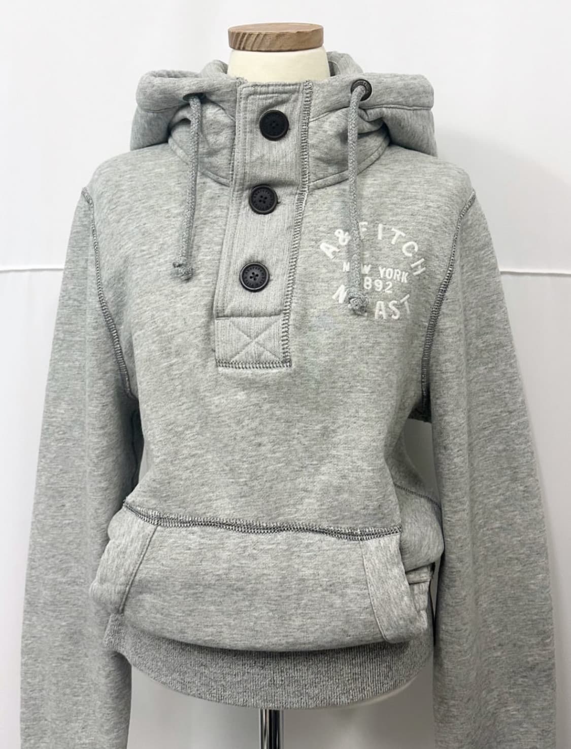 아베크롬비 빅 단추 후드 그레이 상품이미지1
