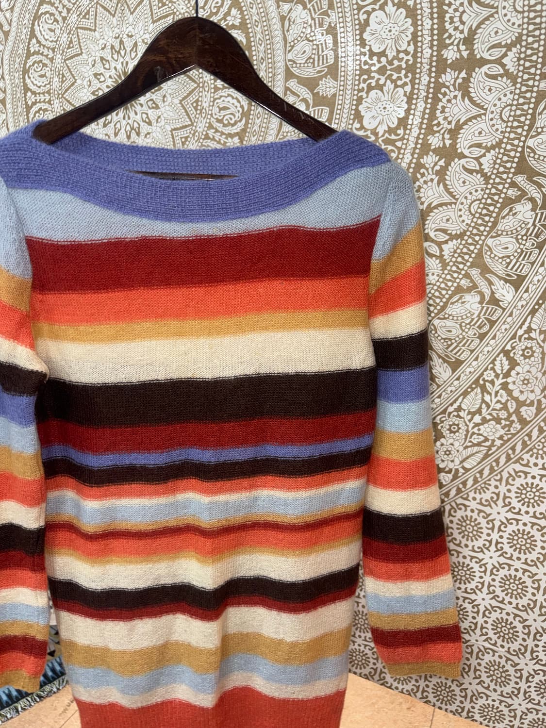 빈티지 여성 스트라이프 롱 니트  상품이미지3