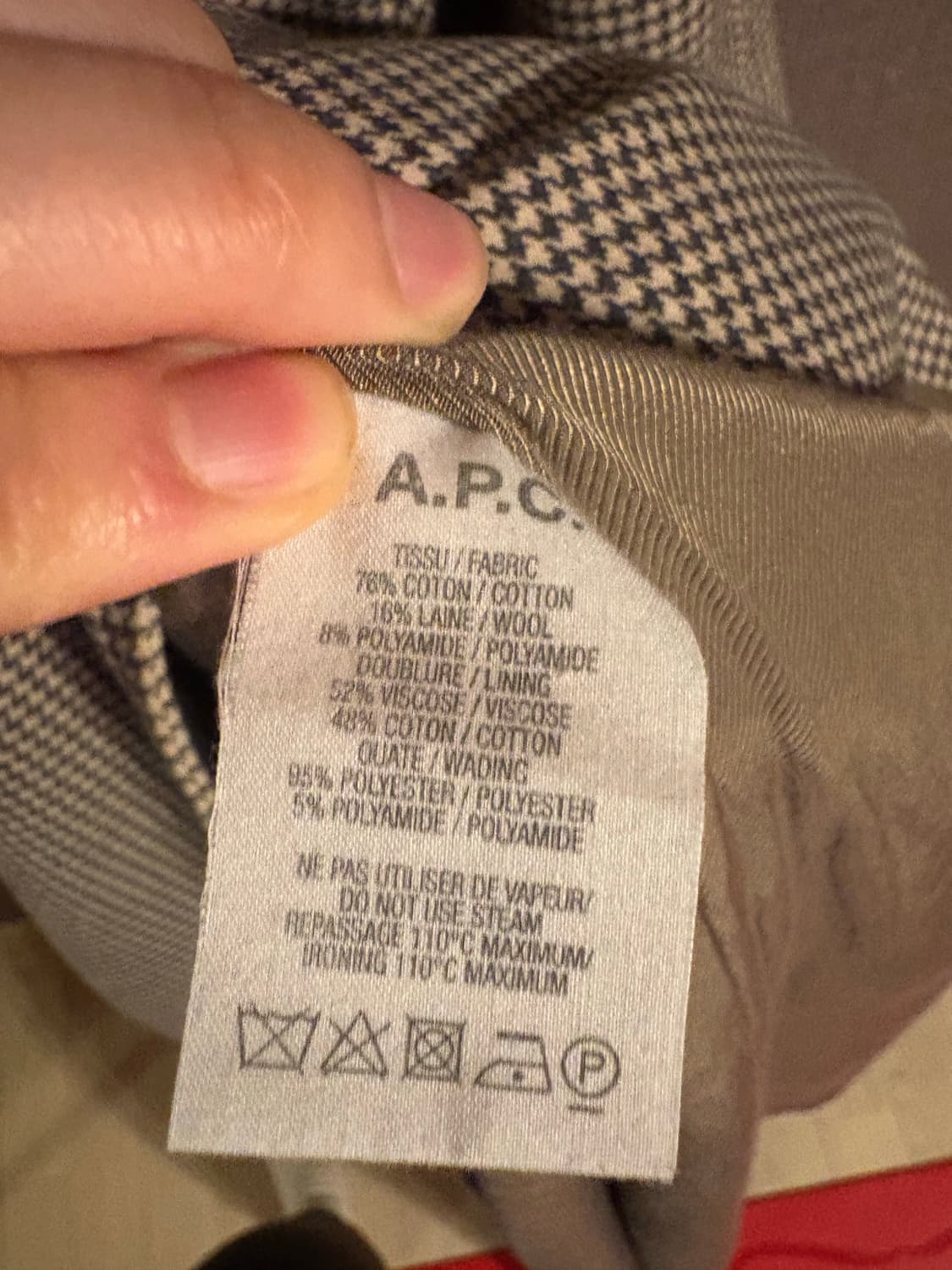 A.P.C. RUE MADAME 체크 코트 XS 상품이미지3