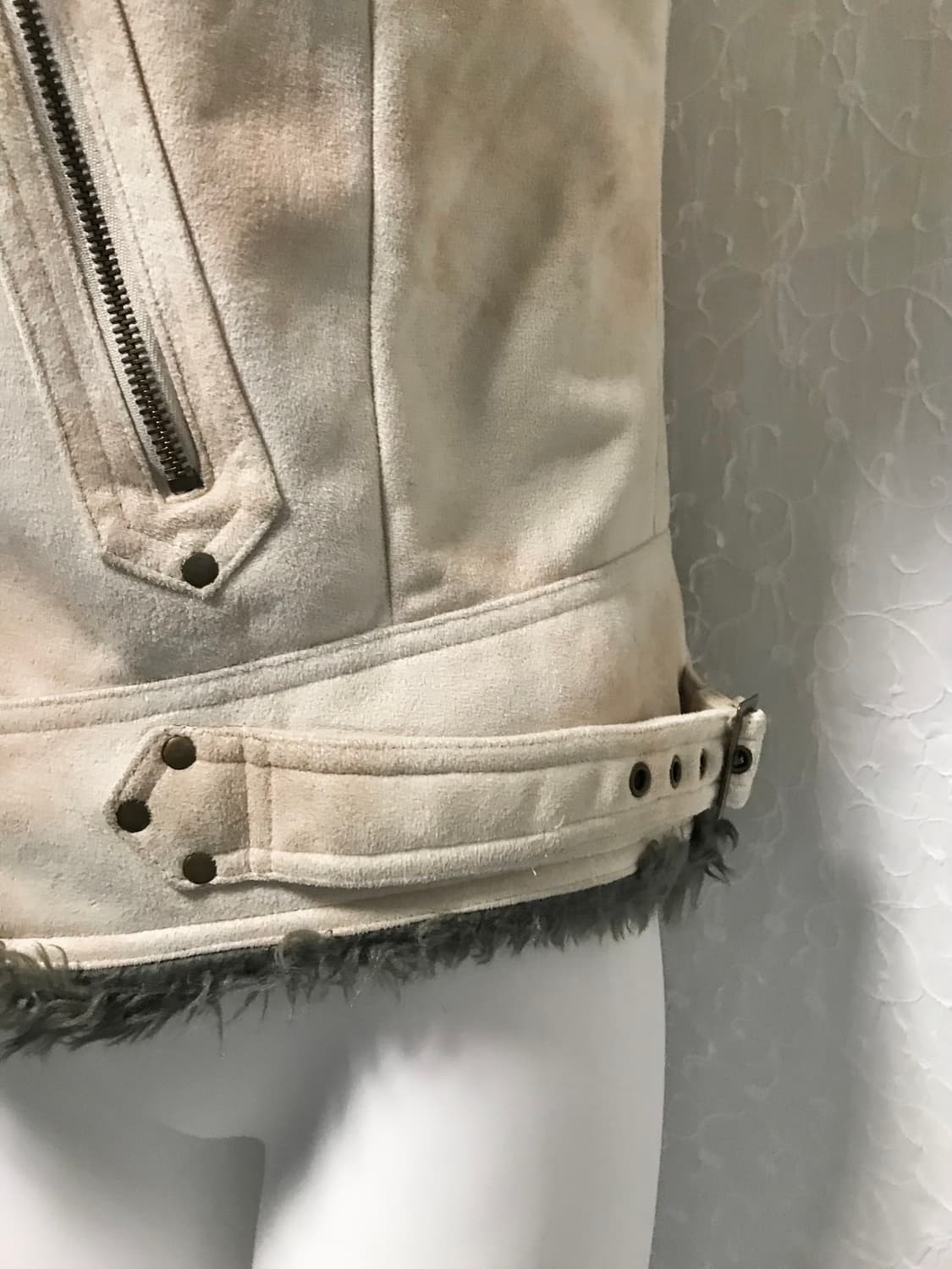 택포•빈티지 00s vkei 아카이브 퍼 트리밍 스웨이드 무스탕 점퍼 상품이미지8