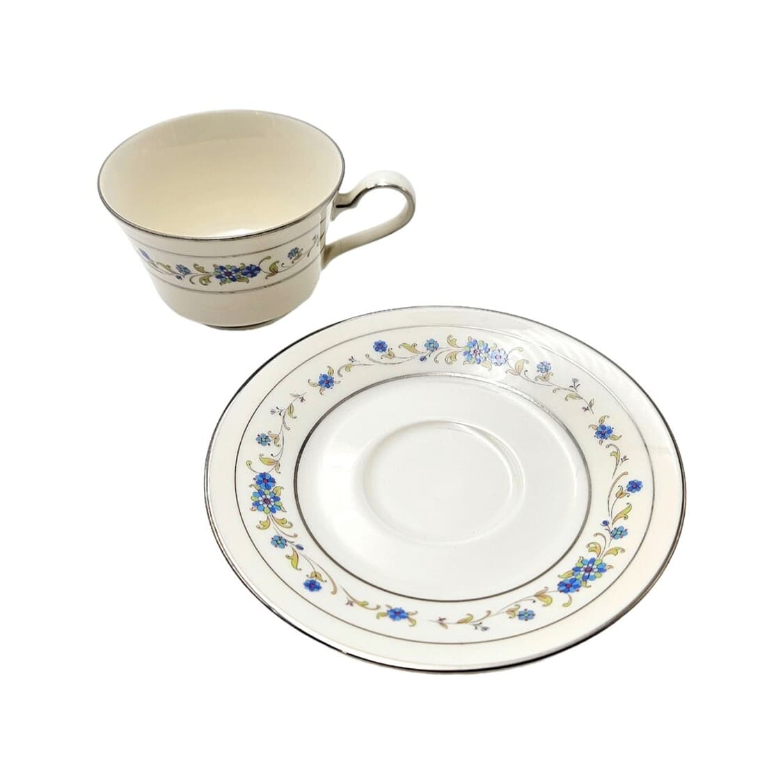 일본 노리다케 입체 플라워 실버링 찻잔세트 상품이미지6