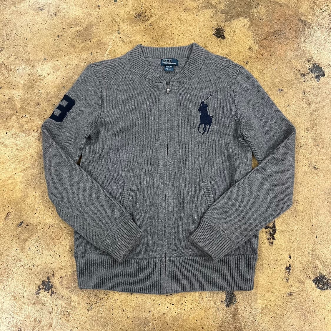 폴로 랄프로렌 그레이 니트 집업 빅포니 상품이미지2
