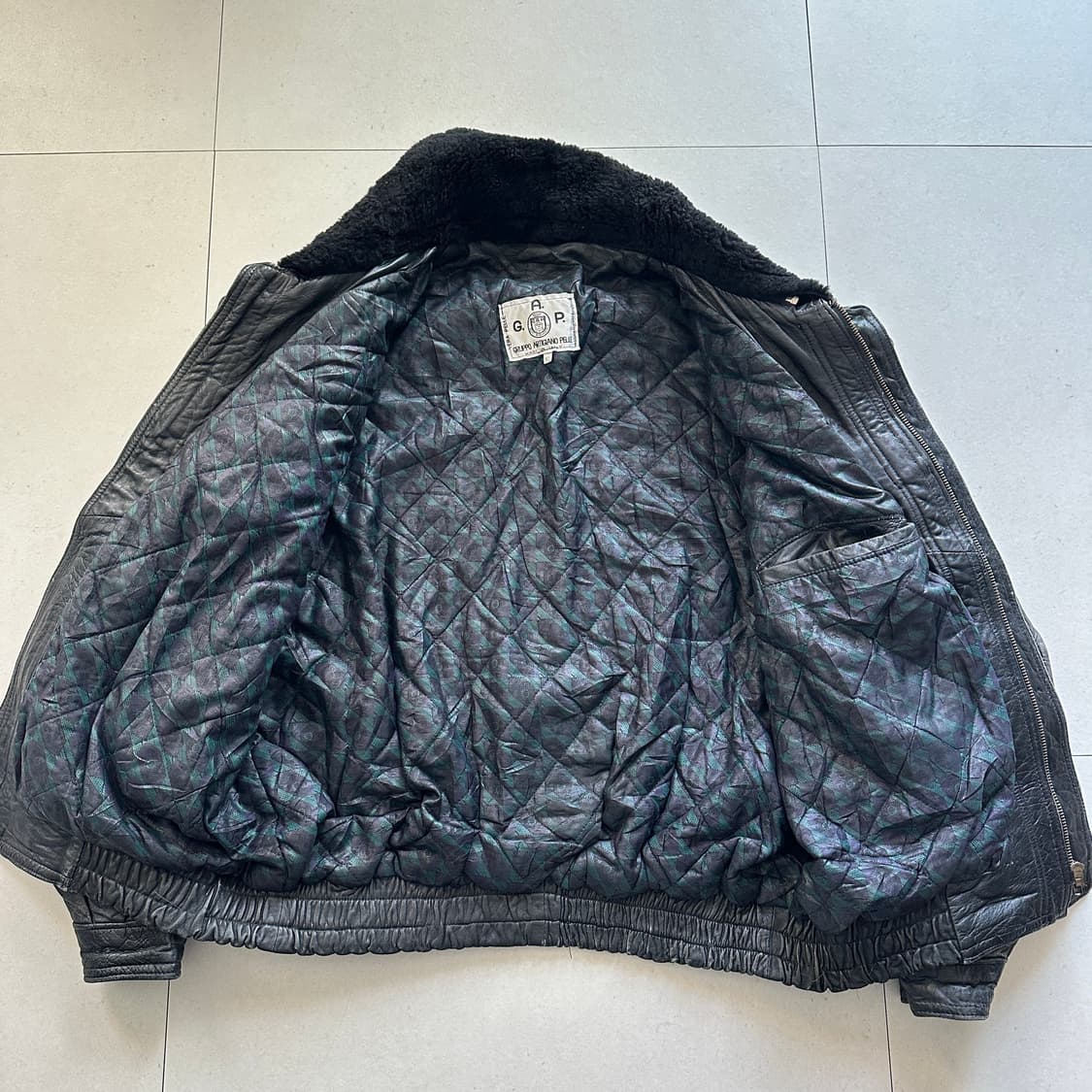 90s 이태리생산 G.A.P 빈티지 토글 레더 자켓 XL 상품이미지7