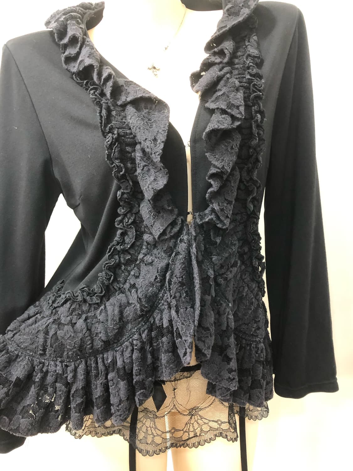 black lace trimming cardigan  상품이미지3