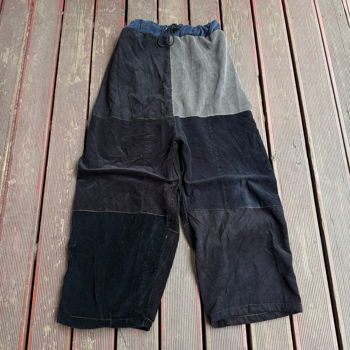 배색 블랙 코듀로이(골덴) 팬츠 004 상품이미지1