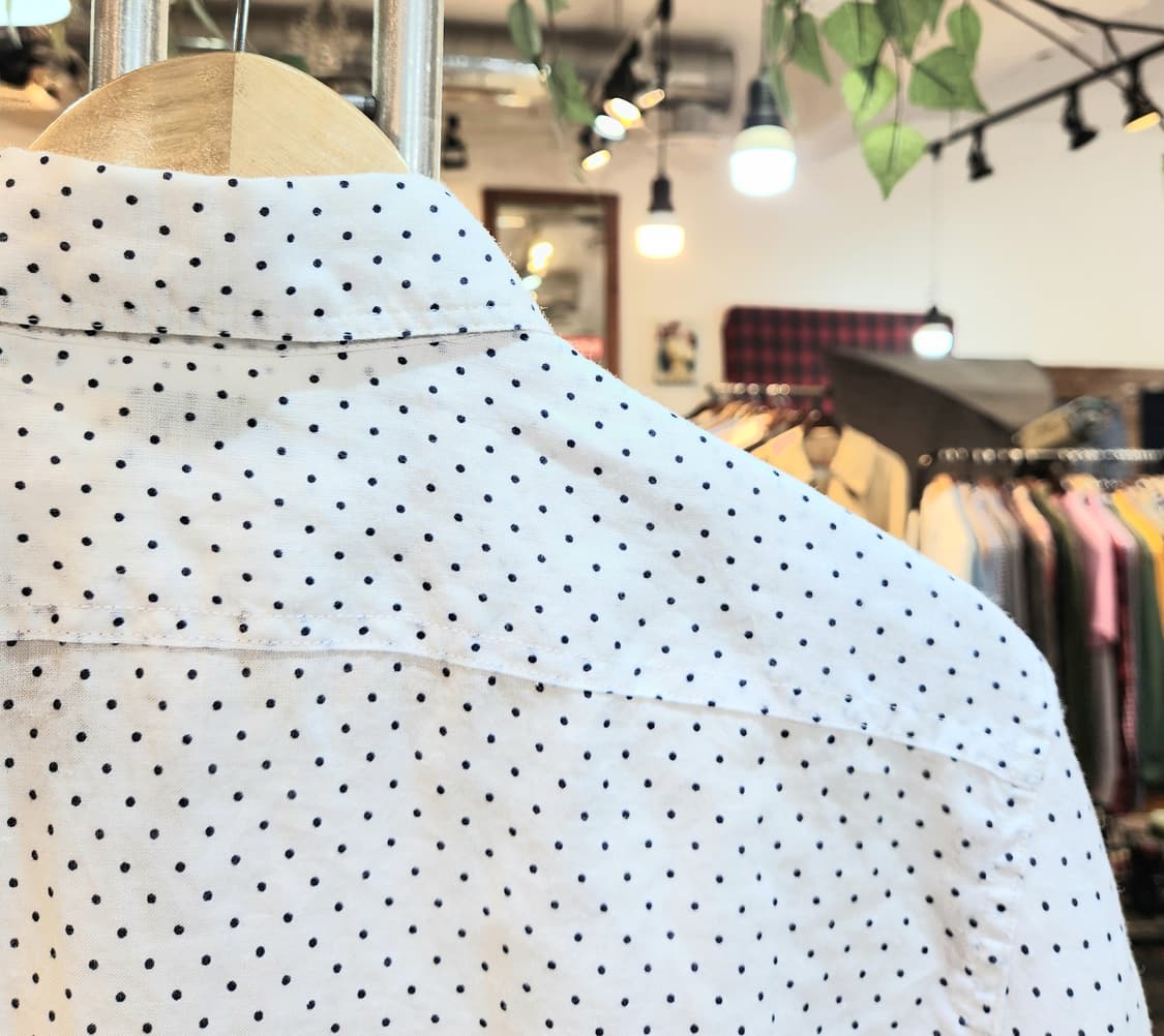 SUGAR CANE 슈가케인 리넨 도트 반팔 셔츠 상품이미지8