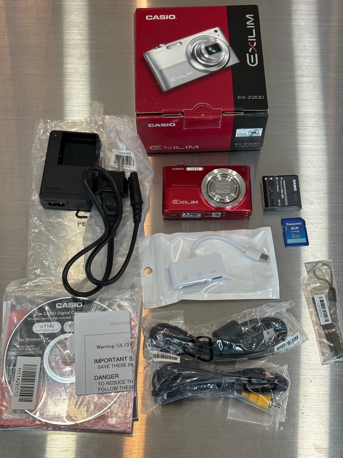 풀박/민트급/날짜표시)카시오 엑슬림 ex-z200 레드 빈티지디카 상품이미지2