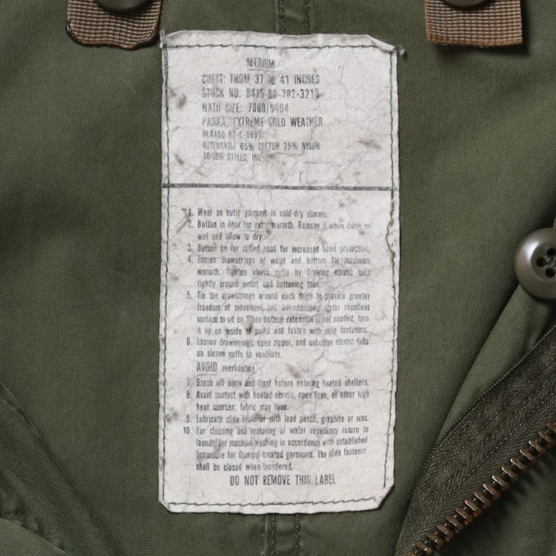 미군 오리지널 US Army M-65 Fishtail Parka   상품이미지8