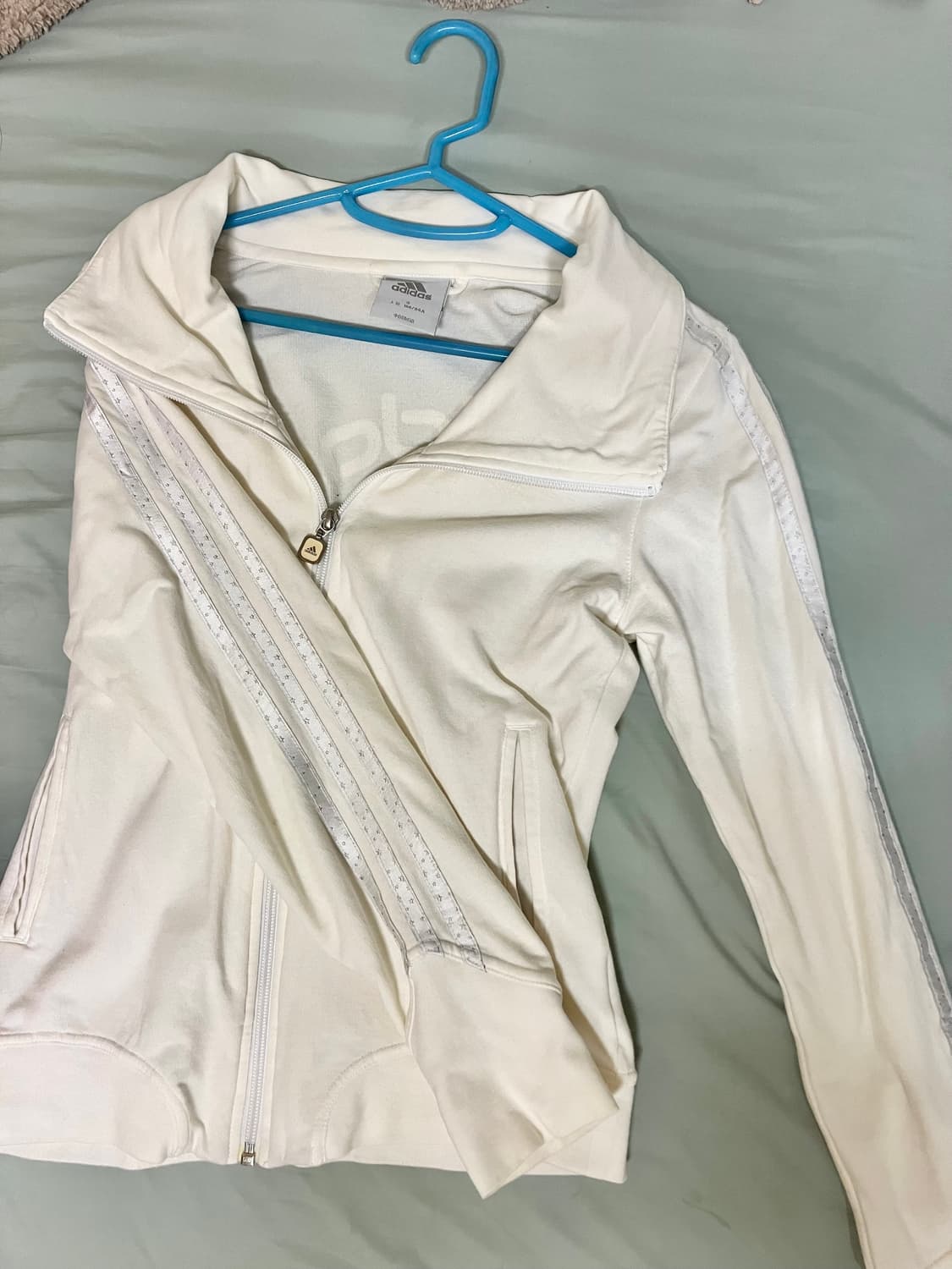 아디다스 빈티지 져지 집업 화이트 별 빅로고 상품이미지1