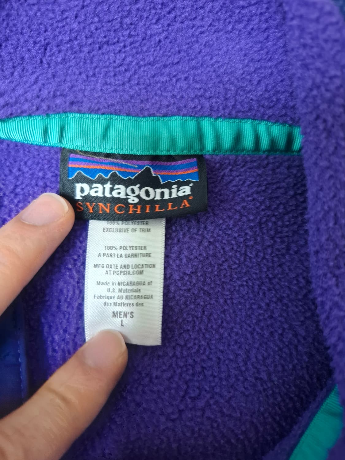 L 파타고니아 신칠라 퍼플 블루 플리스 풀오버 잉크 상품이미지3