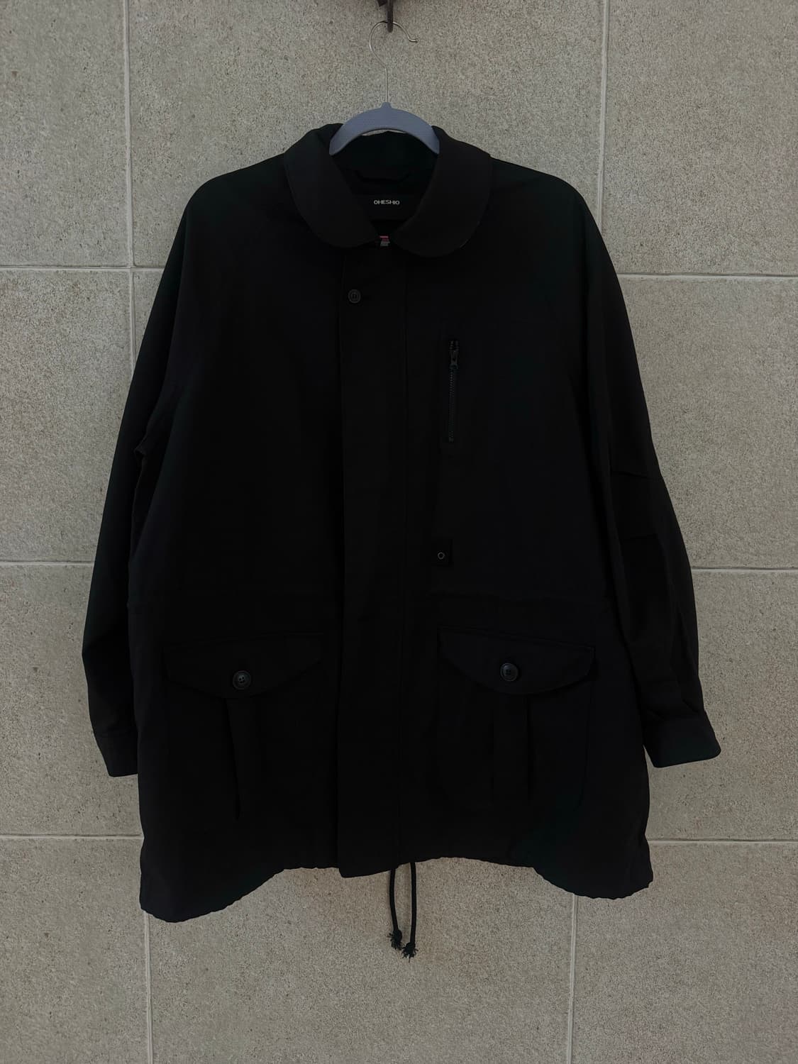오헤시오 TRENCH COLLAR JUMPER, BLACK 상품이미지4