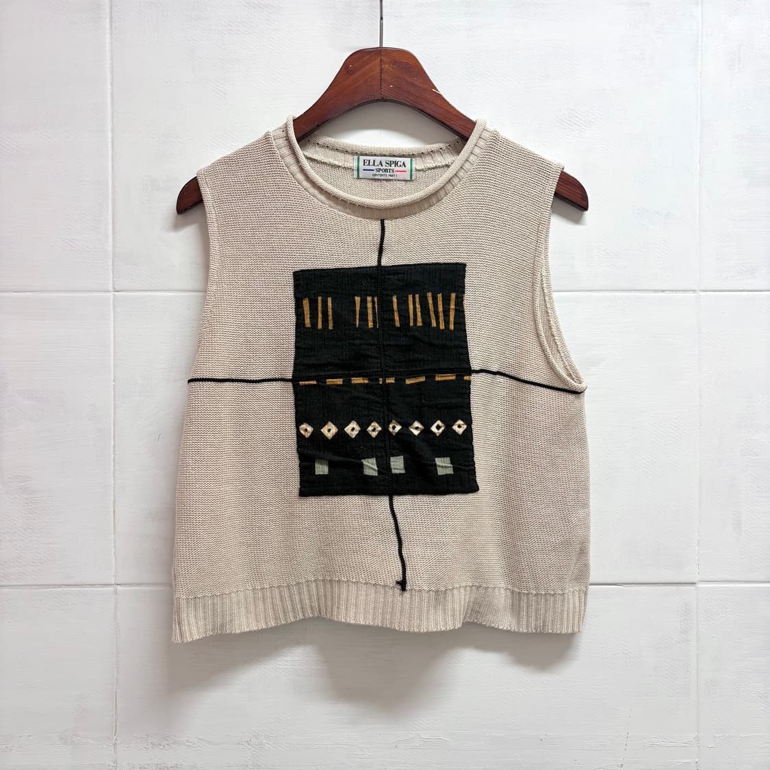 ELLA SPIGA 에스닉 패치 니트 베스트 JPN 상품이미지1