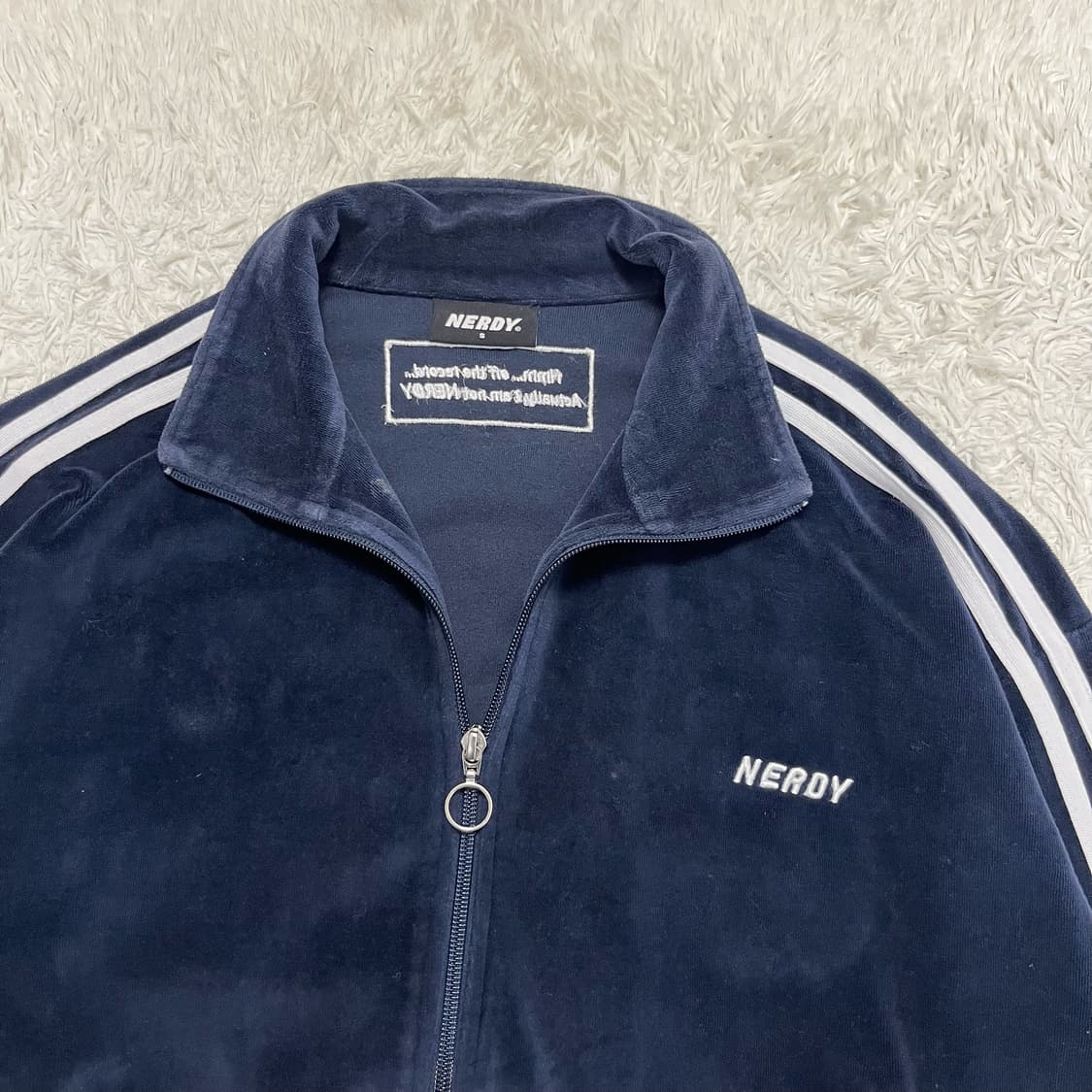 NERDY navy velvet jersey 상품이미지5