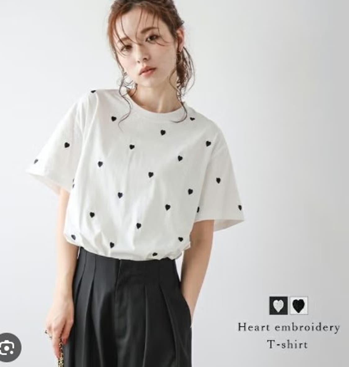 에피누  하트 자수 티셔츠 상품이미지1