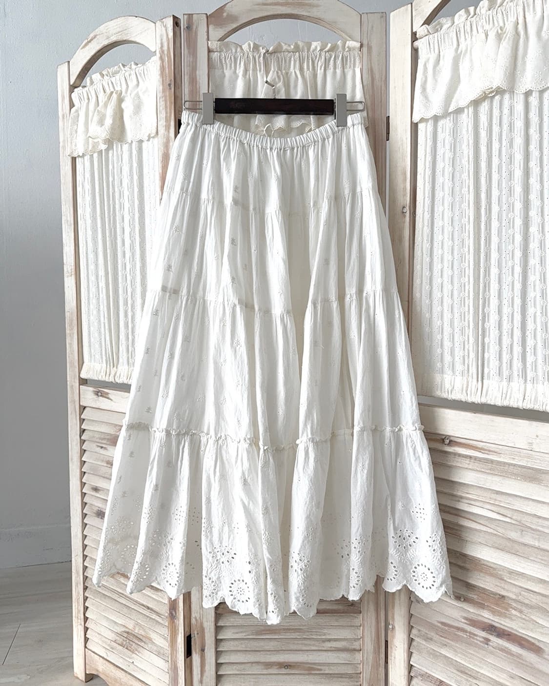 Axes Femme White Long Skirt 상품이미지8
