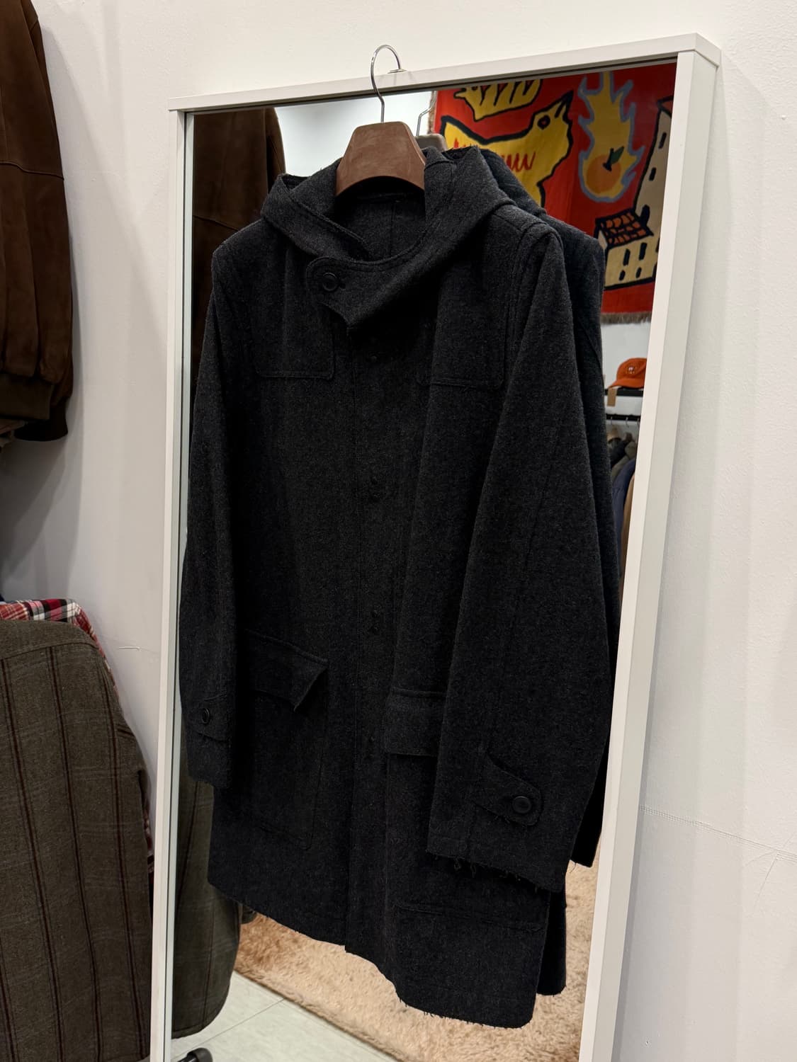 United Arrows 블루 라벨 울 후드 코트 (made Japan) 상품이미지1