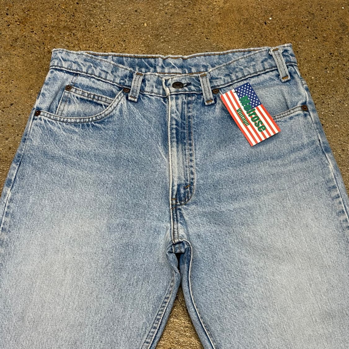 90s Made in USA 빈티지 리바이스 오렌지탭 550 연청 청바지 상품이미지2