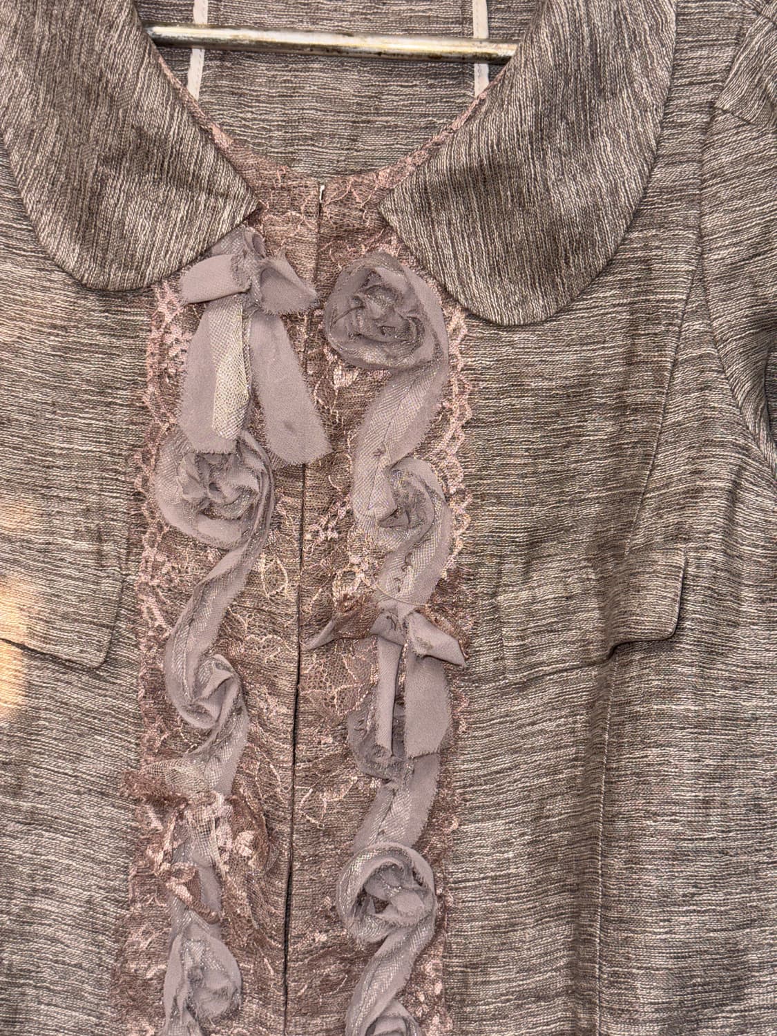 Johanex pink brown rose lace linen jk 상품이미지6