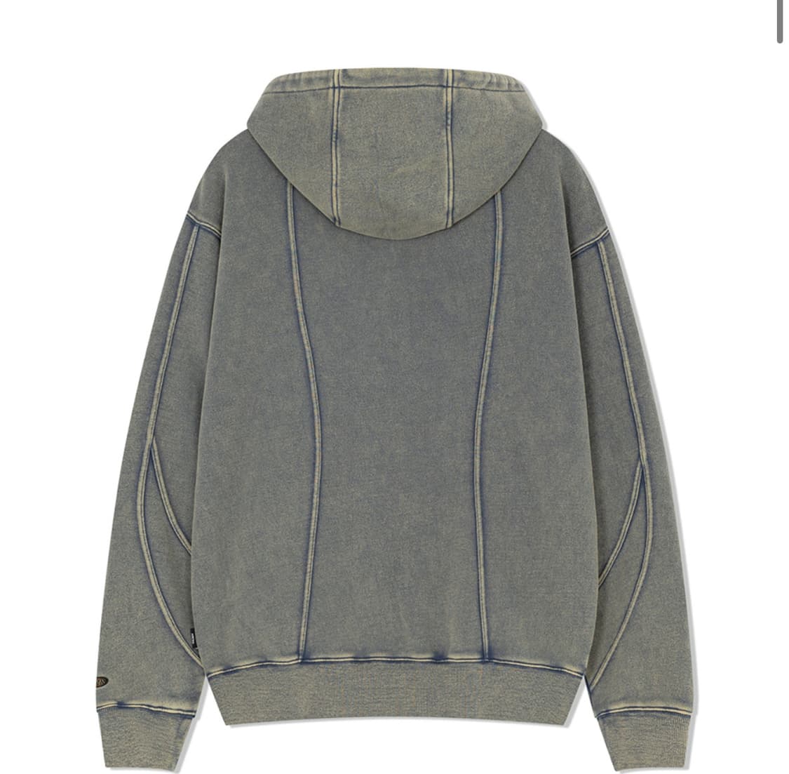 래리클락 데님 커브드 컷 후드티 워시 블루 상품이미지2