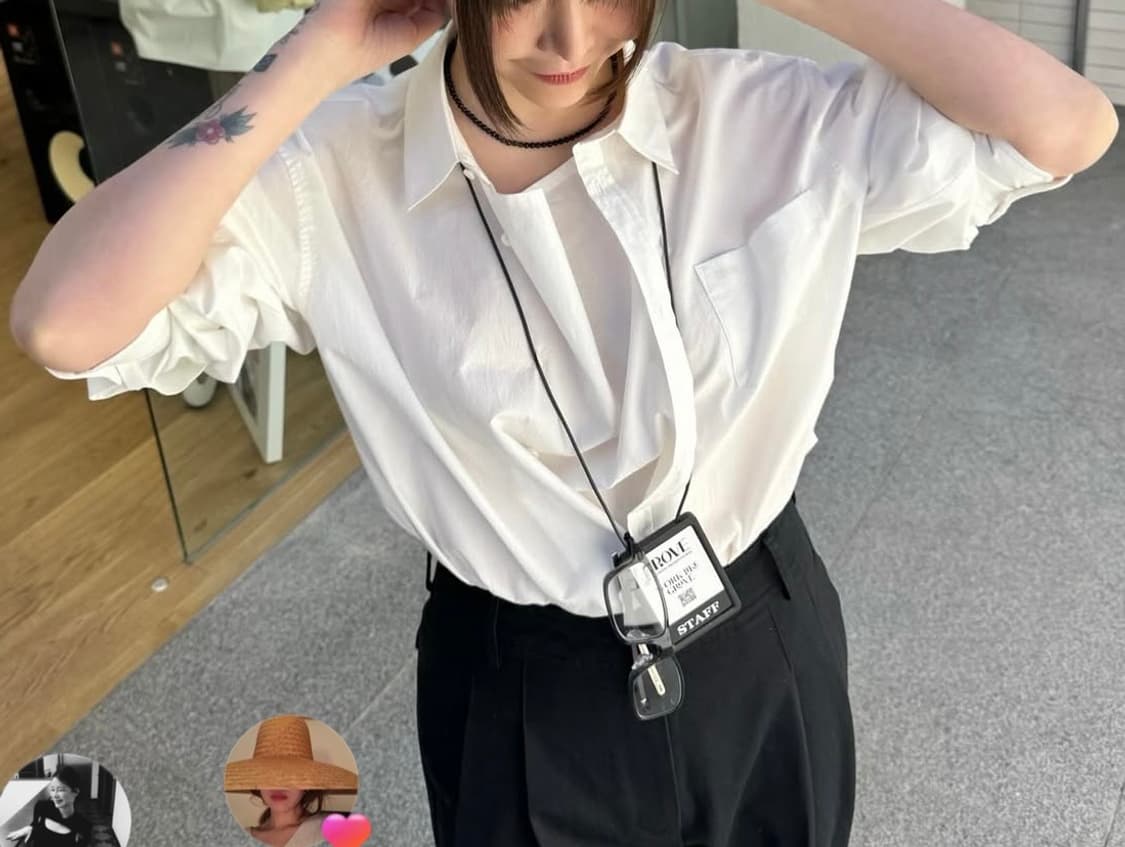 Grove 그로브 스미스 폴드카라셔츠 화이트 상품이미지3