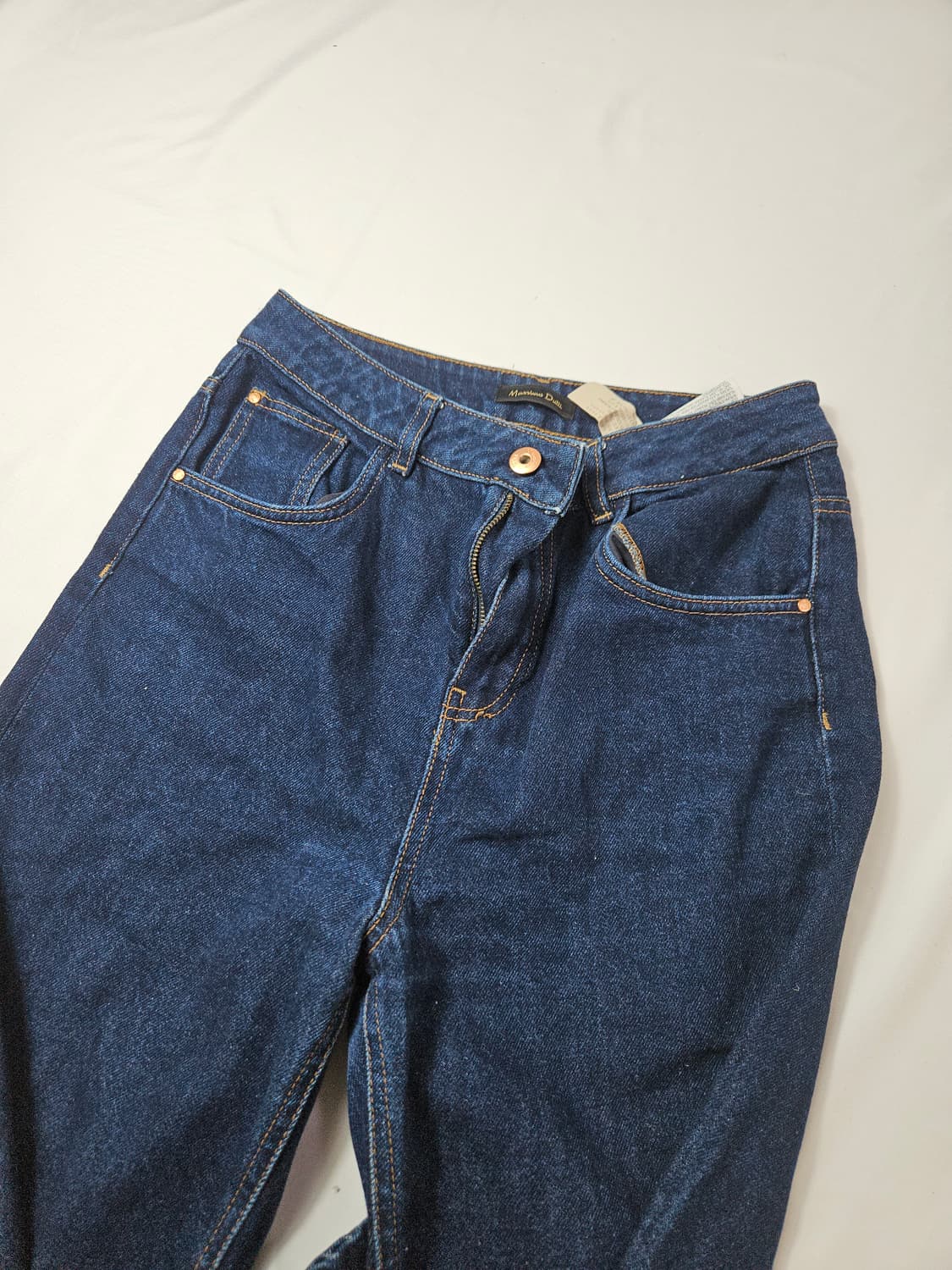 마시모두띠 가죽패치 데님팬츠 청바지 세미와이드 28 상품이미지4