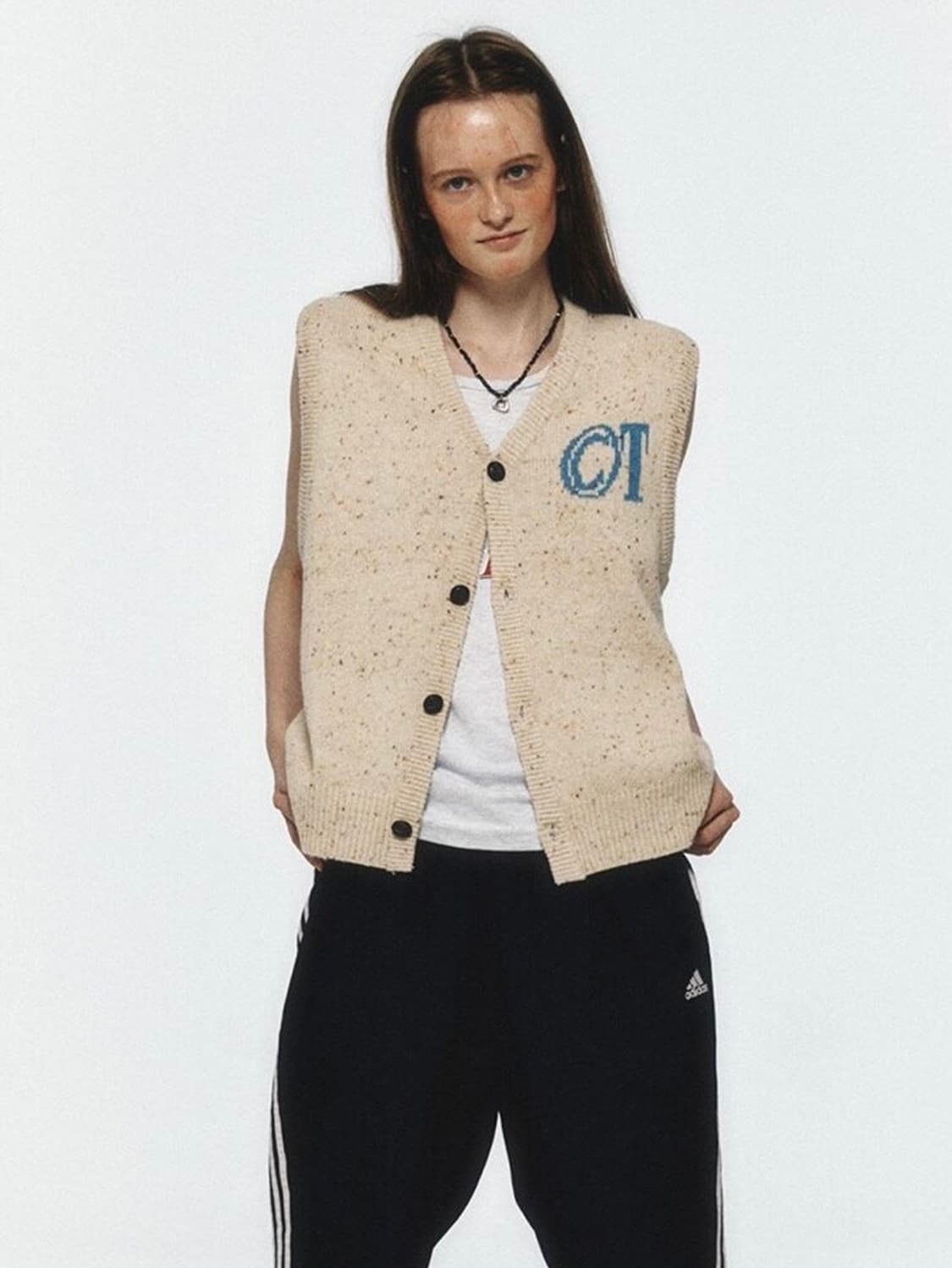 테켓 니트 조끼 베스트 (OS) 상품이미지1