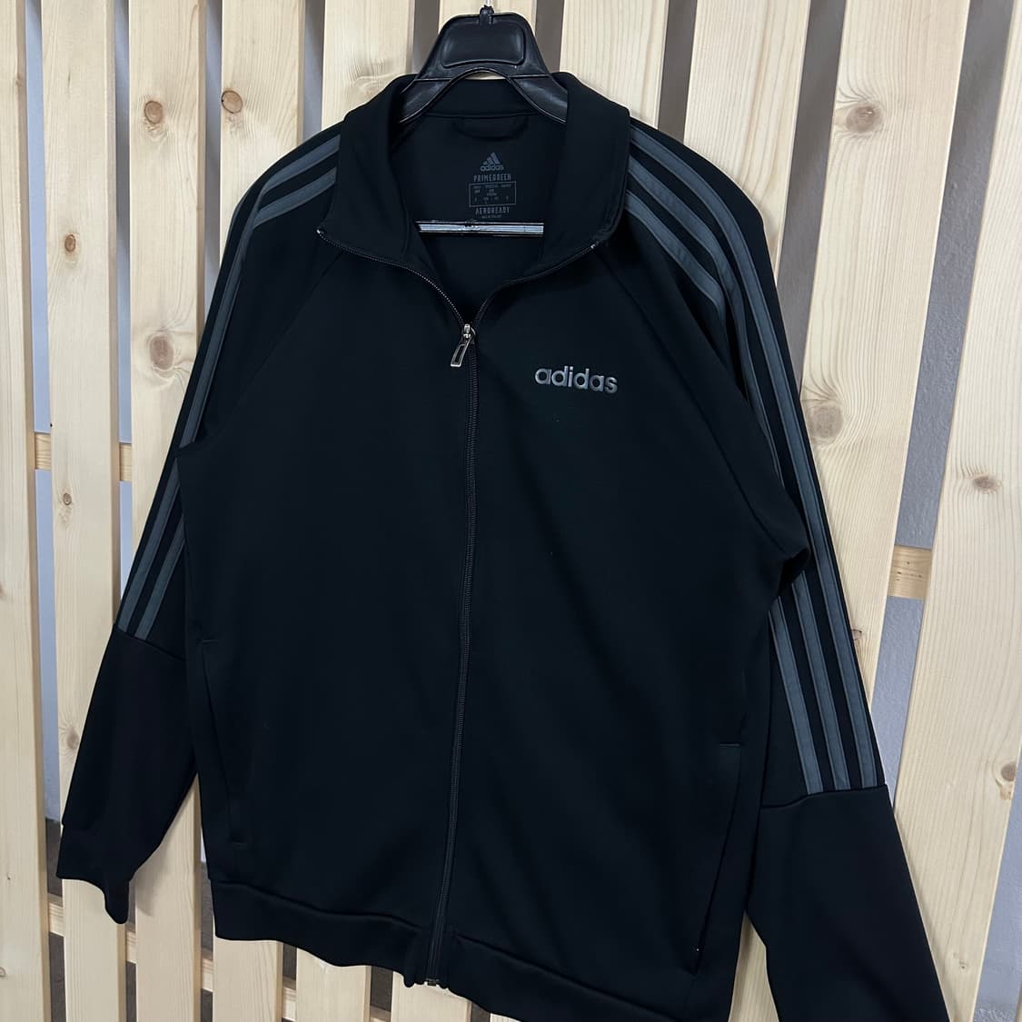 (L) 아디다스 블랙 그레이 져지 트랙탑 상품이미지2