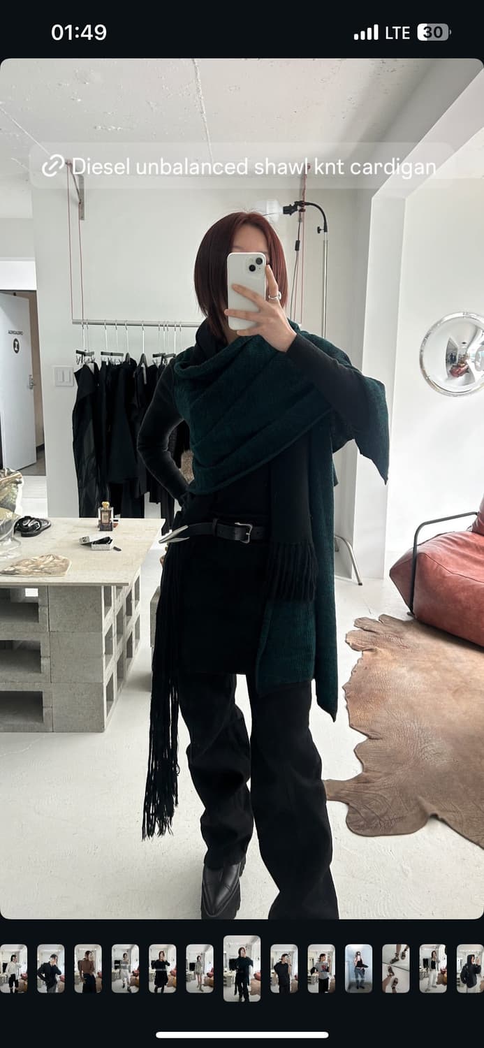디젤 언발란스 숄 니트 가디건 상품이미지1