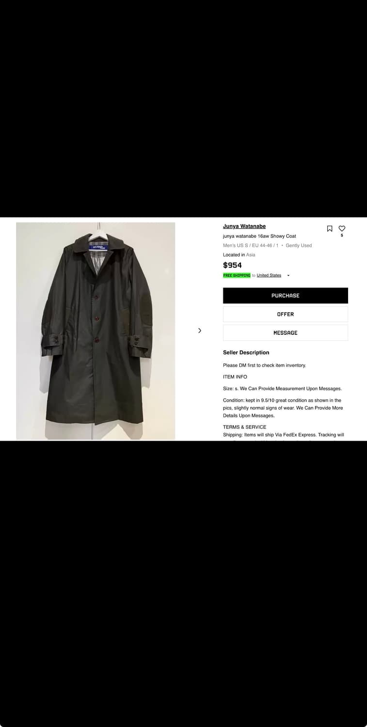 준야와타나베 16aw showy coat 상품이미지10