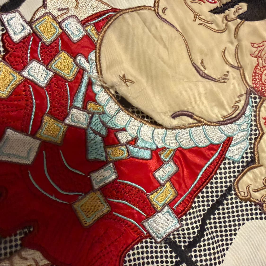 오리엔탈 카툰 패치워크 데님 팬츠 상품이미지4