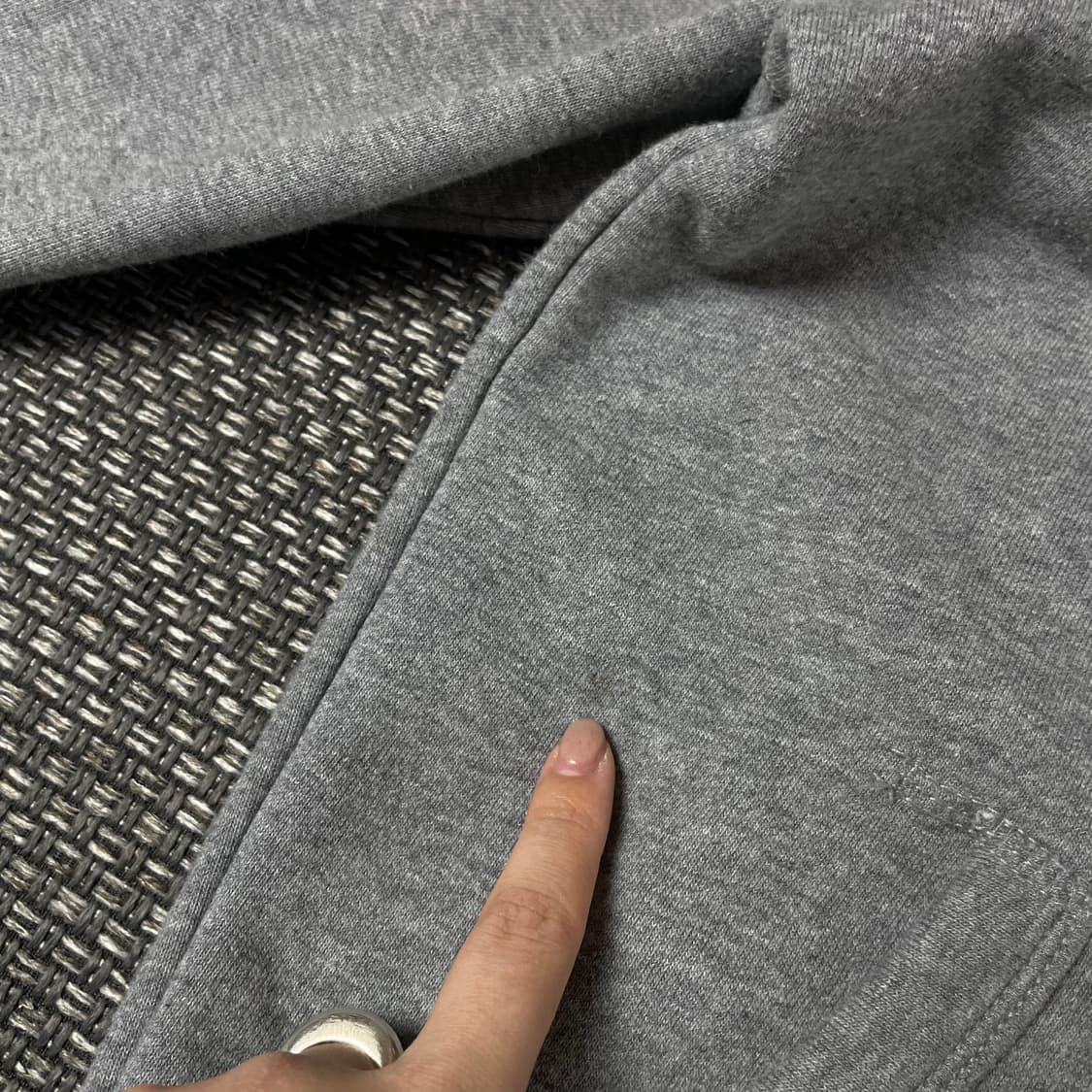 후아유 그레이 화이트 패치 후드집업 M 상품이미지7