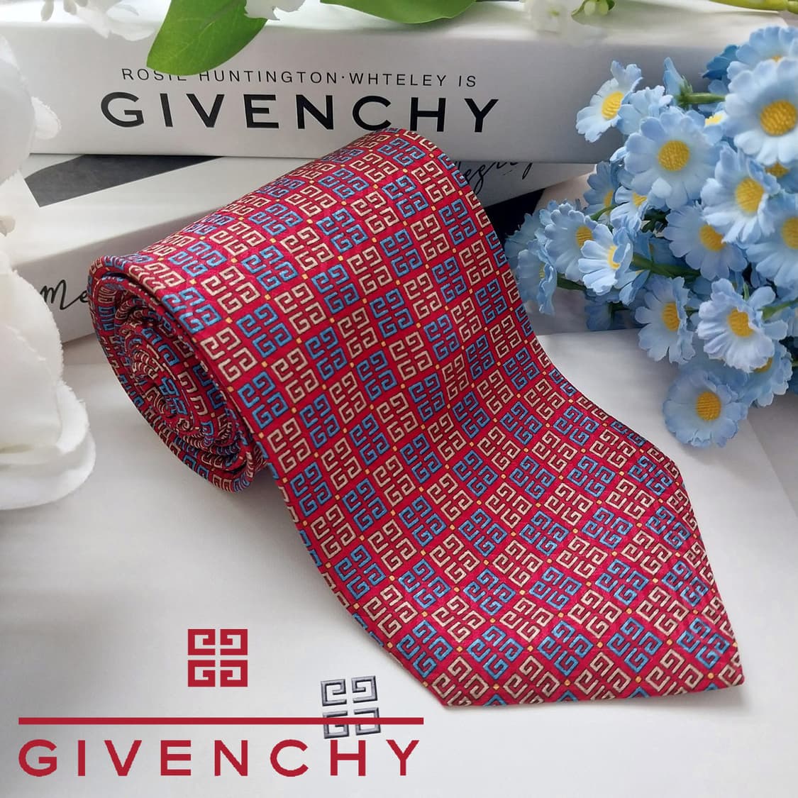 지방시 실크 올오버 로고 패턴 넥타이 9.5cm A+등급 k2045
 상품이미지1