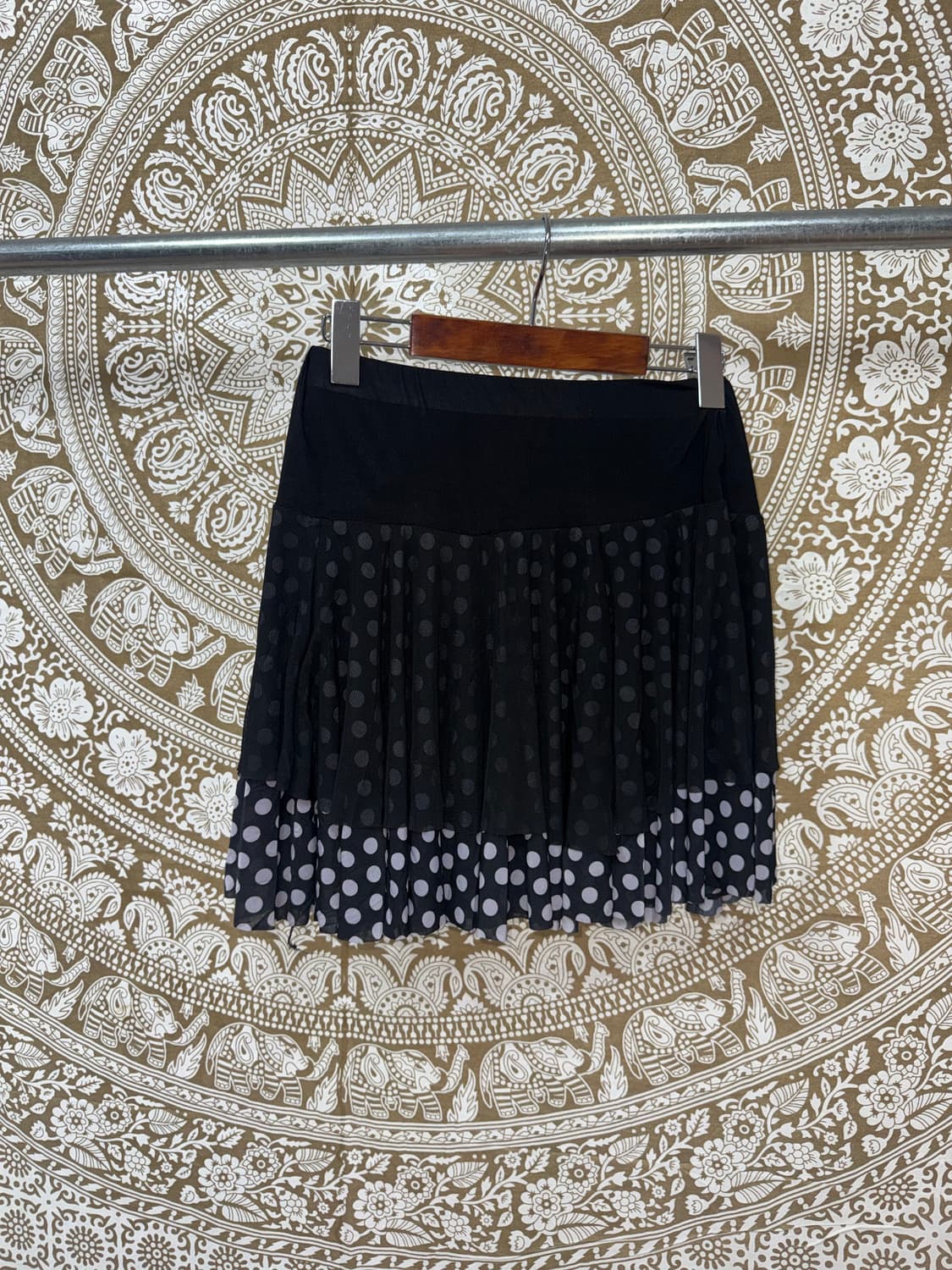 빈티지 여성 밴딩 도트 미니스커트  상품이미지3