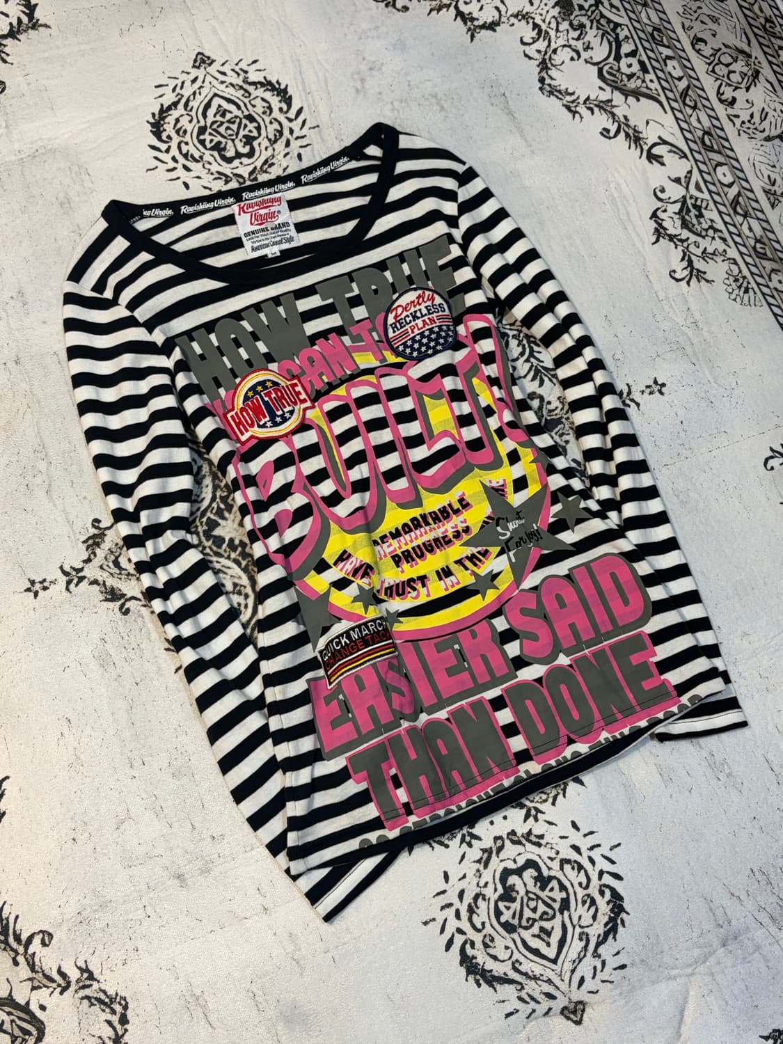 Y2K Kitsch Stripe Printing long sleeve 상품이미지5