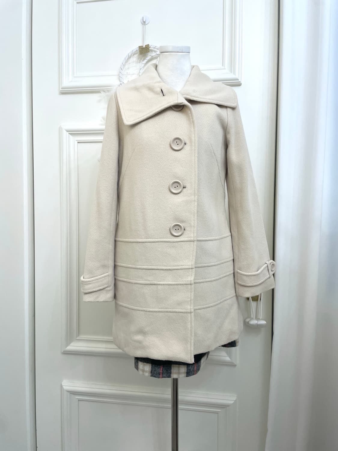 pink cream basic warm coat(size-11) 상품이미지1