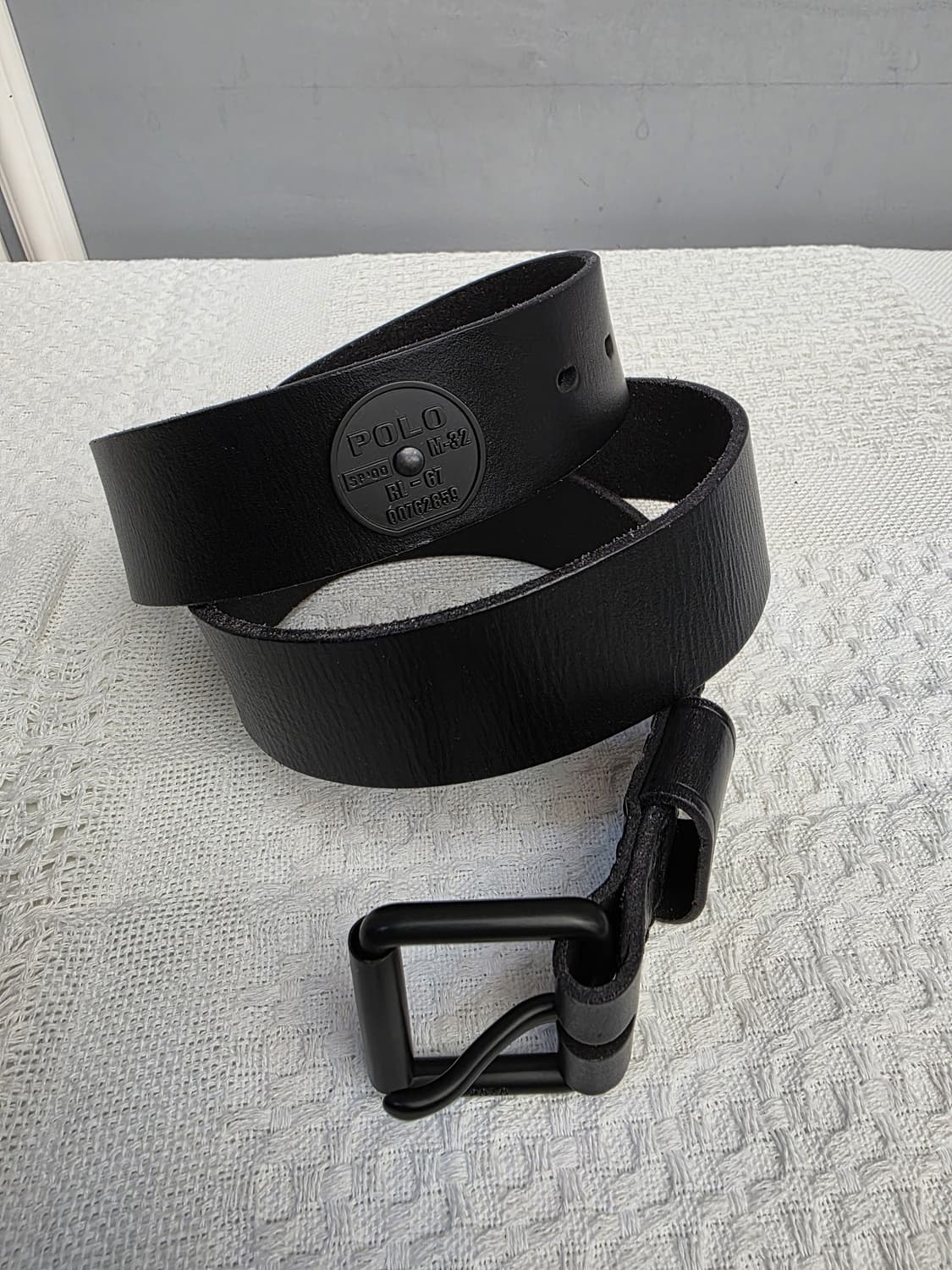 폴로 랄프로렌 디스크 블랙 레더 벨트 상품이미지3
