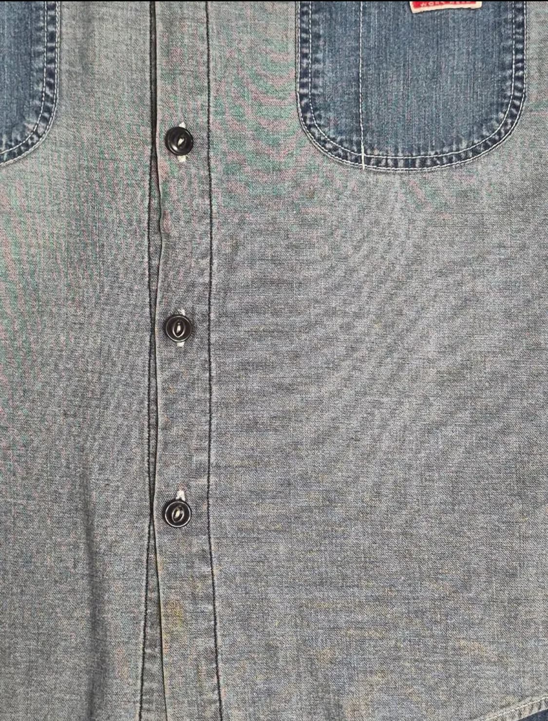 90s Italy DIESEL Denim Work Shirt (XL) 상품이미지6