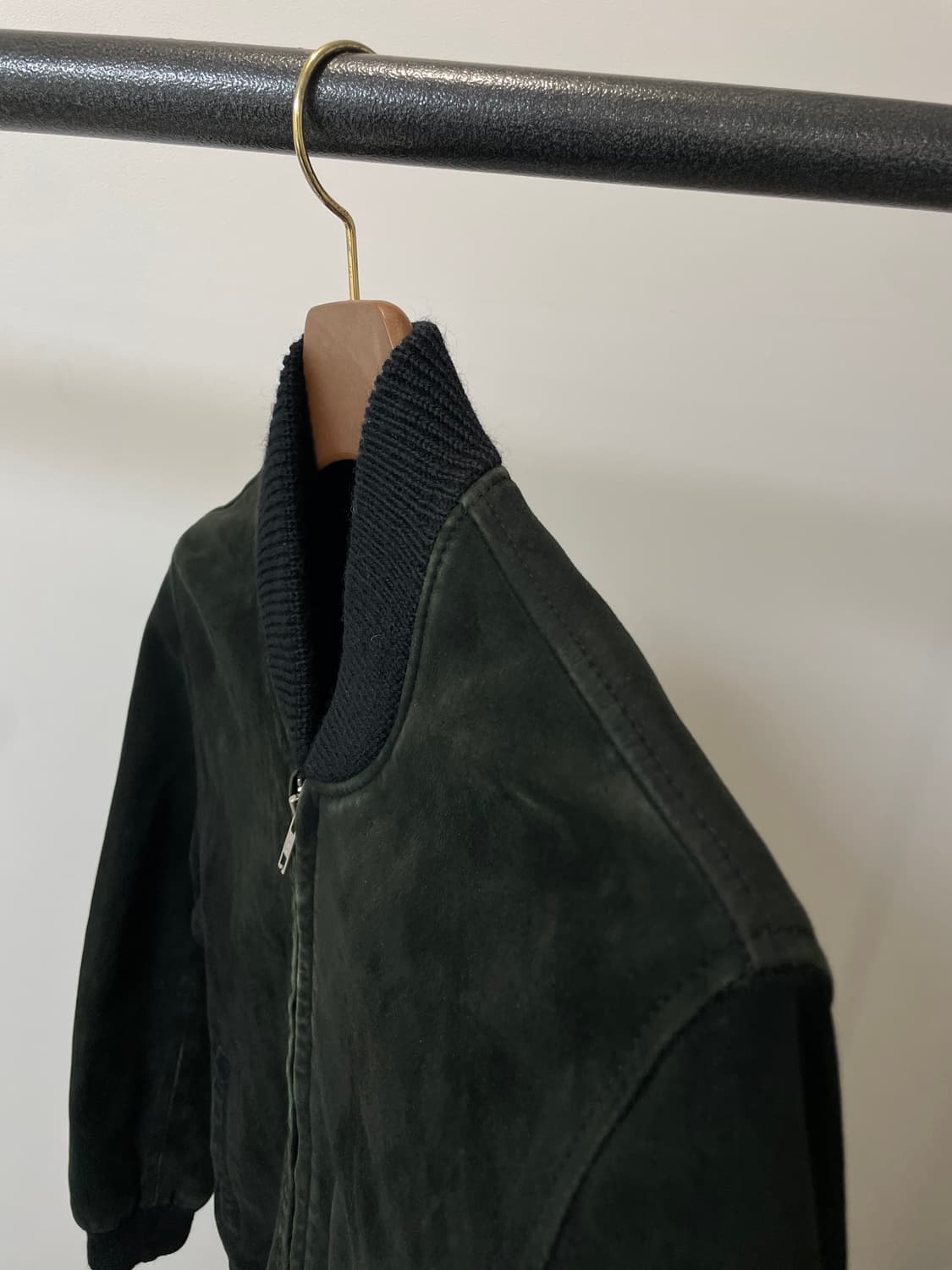 (M) jpn 딥그린 스웨이드 블루종 자켓 상품이미지2