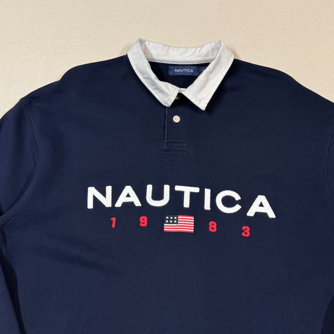 XL) 노티카 스펠로고 긴팔 카라티 럭비티 상품이미지3