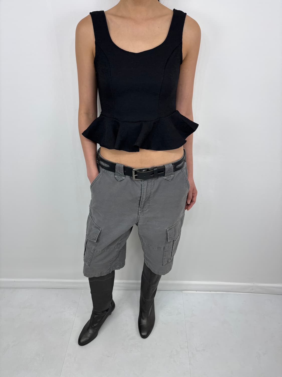 JACQUARD FLARED SLEEVELESS TOP 상품이미지6