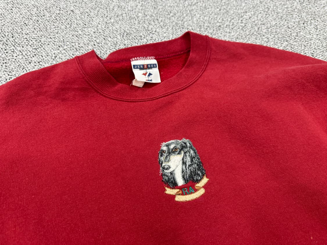 90s 빈티지 강아지자수 스웻셔츠 상품이미지3