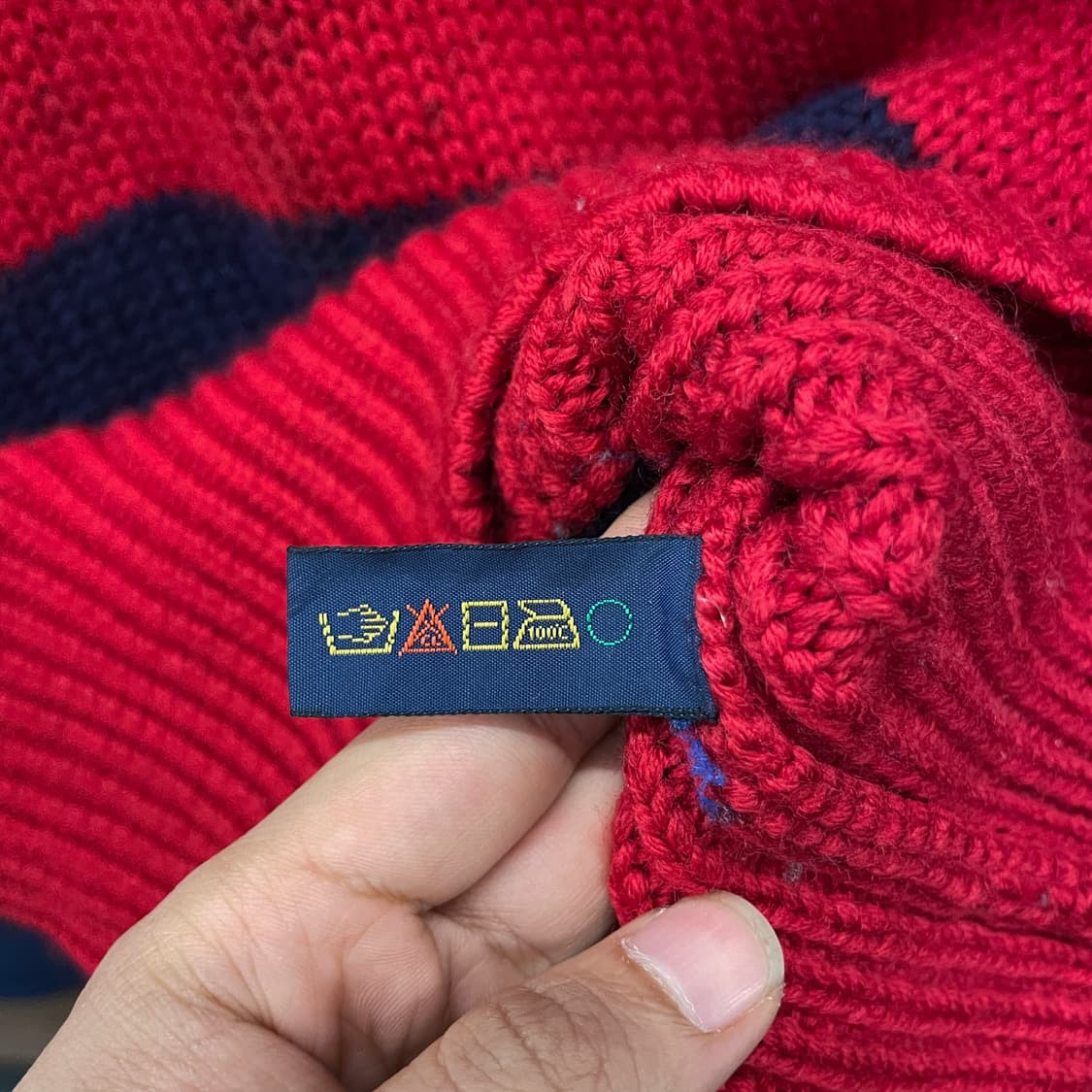 90s 폴로 랄프로렌 쿠키 패치 스트라이프 니트 스웨터 상품이미지8