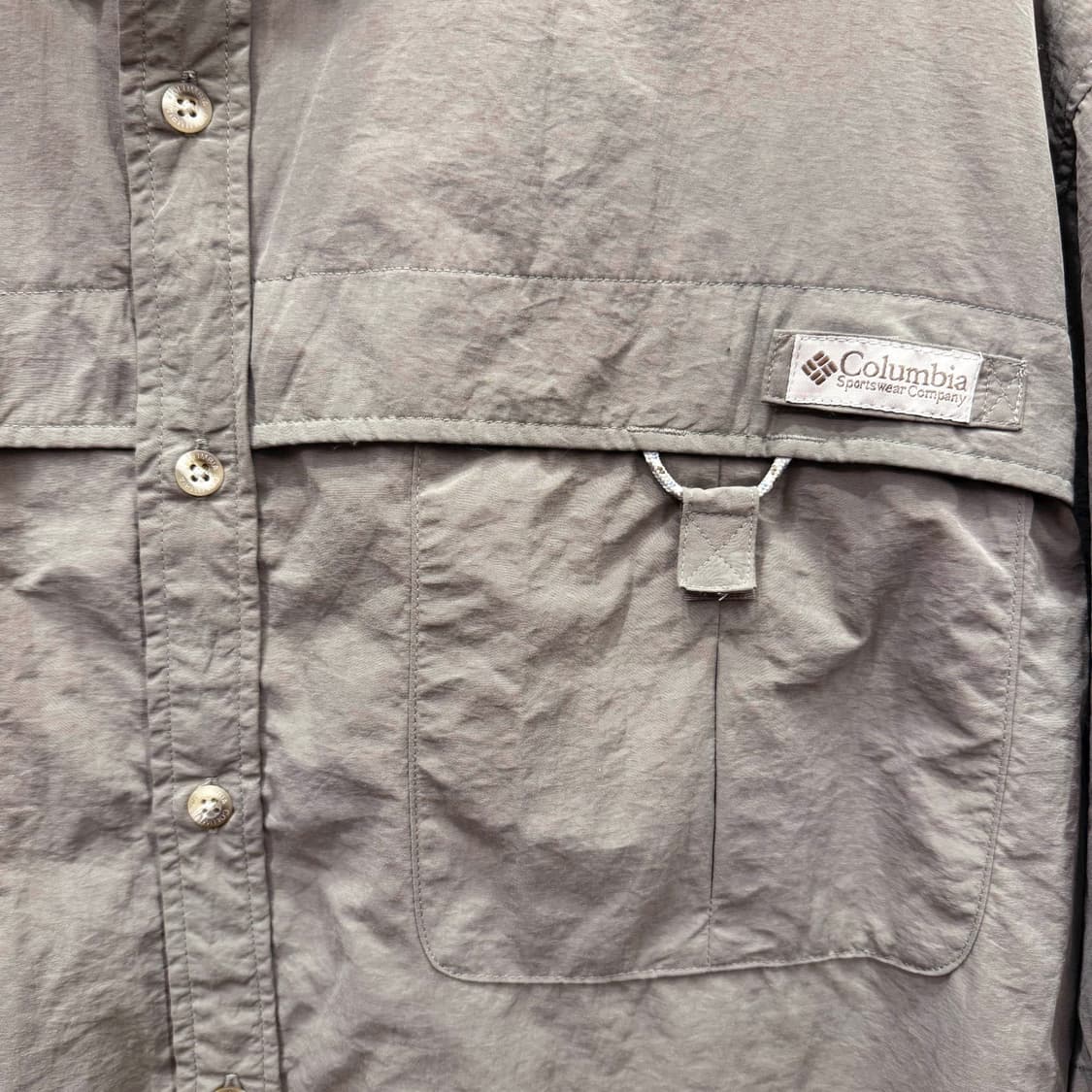 컬럼비아 반팔 셔츠 메쉬 안감 통풍 포켓 디테일 아웃도어 카키 상품이미지6