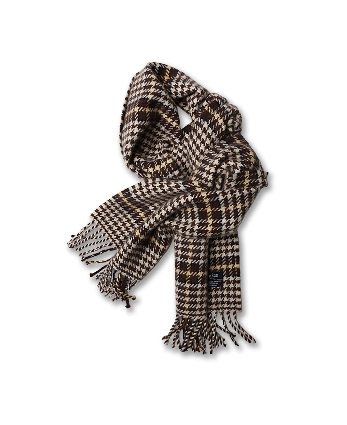 드레익스 [Drake's] 하운드투스 브라운 체크 스코틀랜드 머플러 상품이미지1
