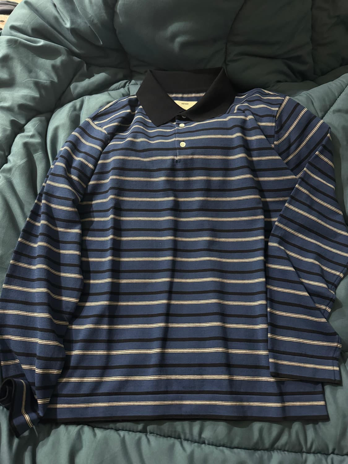 포터리 크레이프 코튼 럭비 폴로 니트 상품이미지1